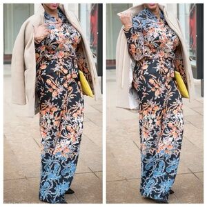 BCBGMAXAZRIA Women's Landon Woven Floral Trouser Pants